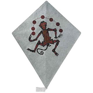 FRANCISCO TOLEDO , Chango malabarista, papalote, Firmado Esténcil y troquel s/papel, 70 x 56 cm