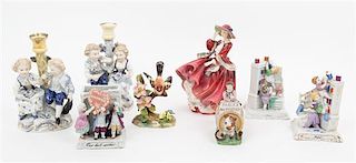 * A Collection of Porcelain Figures Height of first 7 1/2 inches.