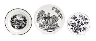 * A Group of English Plates Diameter of largest 10 1/2 inches.