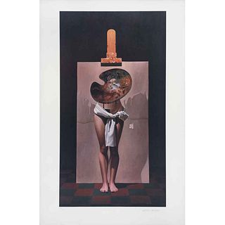 SANTIAGO CARBONELL, Estudio del pintor, Firmada Litografía offset 188 / 250, 56.5 x 34.5 cm