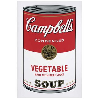 ANDY WARHOL, II.48: Campbell's Vegetable Soup, Con Sello en la parte posterior, Serigrafía S/N, 81x 48 cm