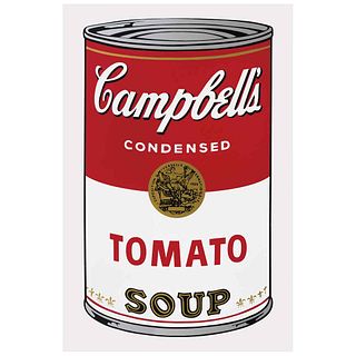ANDY WARHOL, II.46: Campbell's Tomato Soup, Sello en la parte posteriror "Fill in you own signature", Serigrafía S/N, 81 x 48 cm.