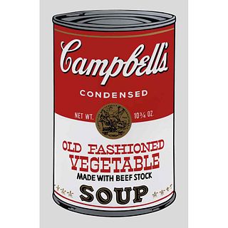 ANDY WARHOL, II.54: Campbell´s Soup II, Old fashioned vegetable soup II, Con Sello en la parte posterior, Serigrafía S/N, 81 x 48 cm