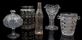 * A Collection of American Glass Articles Height of tallest 8 1/4 inches.