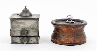 Two Inkwells Height of tallest 4 1/4 inches.