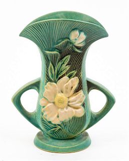 * A Roseville Pottery Vase Height 8 3/8 inches.