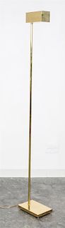 A Casella Lighting Brass Floor Lamp Height 72 1/4 inches.