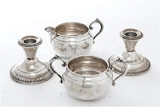 * Two American Silver Table Articles, Gorham Mfg. Co., Providence, RI, comprising a creamer and sugar, together with two Frank M