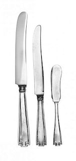 * An American Silver Knife Set, Gorham Mfg. Co., Providence, R.I., 20th century, in the Greek Heath pattern, comprising: 8 dinne