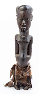 * An African Wood Figure Height 25 1/4 inches.