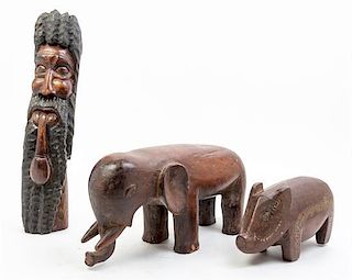 * Two Carved Wood Models Height of tallest 17 1/4 inches.