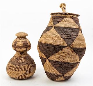 * Two Zulu Baskets Height of taller 18 inches.