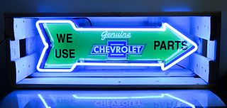Genuine Chevrolet Parts Arrow Neon Sign