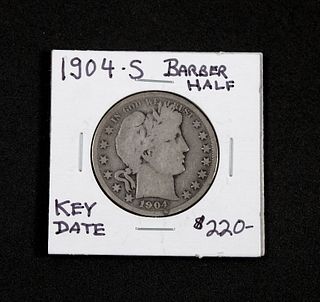 1904-S Barber Half Dollar Coin
