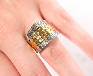 Contemporary Gold Vermeil & Sterling Ring