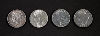 Group, Four 1922 Peace Dollars