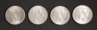 Group, Four 1923 Peace Dollars