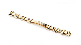 Italian 14K Two Tone Bar link Bracelet