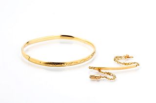 Two 14K Yellow Gold Bracelets
