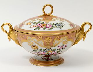 ROCKINGHAM PORCELAIN SAUCE TUREEN AND COVER