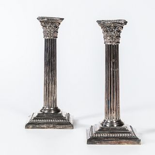 Pair of Gorham Column Candlesticks