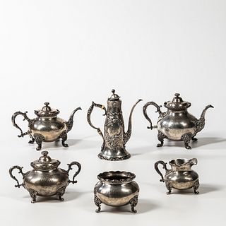 Six-piece Assembled Whiting Manufacturing Co. Sterling Silver Tea and Coffee Service