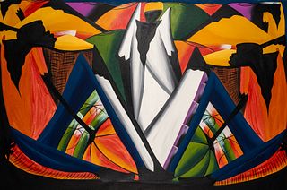 Haitian Abstract Figural Landscape