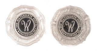 Pair of 1970's Watergate Hotel Pewter Ashtrays