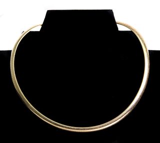 14k Yellow Gold 6.5mm Domed Omega Necklace