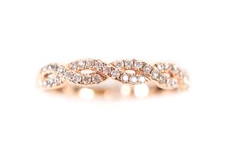 14k Rose Gold & Diamond Ring Band Size 5