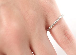 14k White Gold & Diamond Ring Size 5 1/2