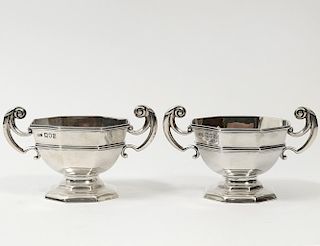 PAIR OF EDWARD VII STERLING SILVER OPEN SALTS