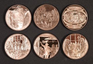 Group, 6 Bronze Medallions