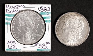 Group, Two Morgan Silver Dollars