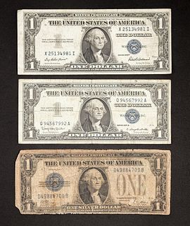 Group, 3 Vintage US Currency Silver Certificates