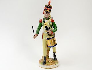 PORCELAIN FIGURE OF A FRENCH SOLDIER DRUMMER