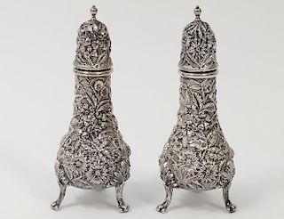 KIRK REPOUSSE STERLING SILVER SALT AND PEPPER SHAKER
