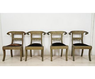 SET OF FOUR SABRE LEG SIDE CHAIRS
