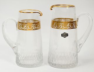 TWO ST. LOUIS CRYSTAL PITCHERS