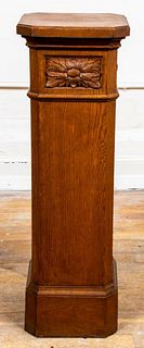 Neoclassical Style Carved Oak Pedestal