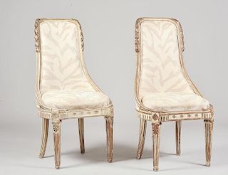 PAIR OF NEO-CLASSICAL STYLE PAINTED SIDE CHAIRS