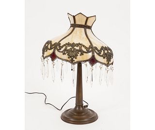 ORNATE SLAG GLASS LAMP