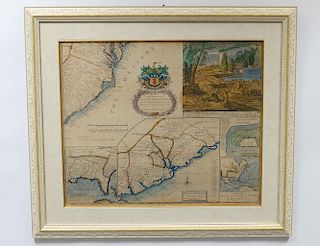 ANTIQUE HAND COLORED MAP