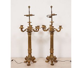 MASSIVE PAIR FRENCH STYLE CANDELABRA