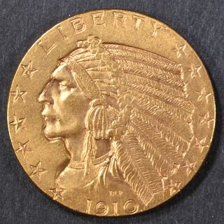 1910 GOLD $5 INDIAN  GEM BU