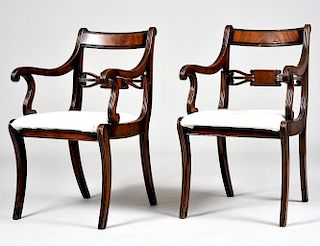 SET OF SIX REGENCY STYLE ARM CHAIRS