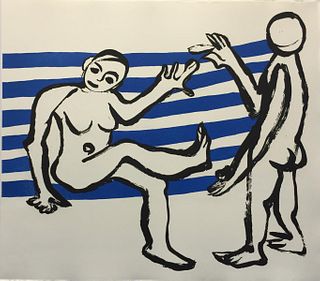 Alexander Calder - Untitled (Figures with Blue Stripes)