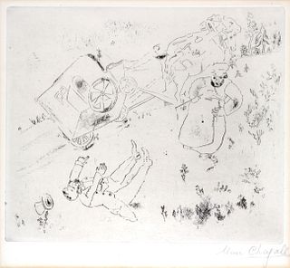 Marc Chagall - La Britchka S'est Renversee