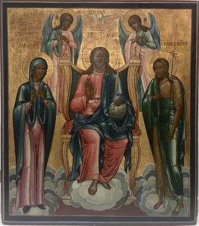 Unknown Artist - Monumental Russian Icon of Deesis