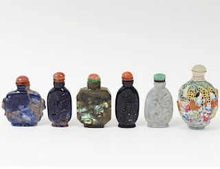 GROUP OF SIX ASSORTED SNUFF BOTTLES